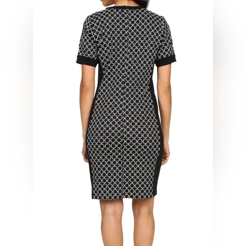 Michael Kors Geometric Print Sheath Dress – Size L - Picture 2 of 8